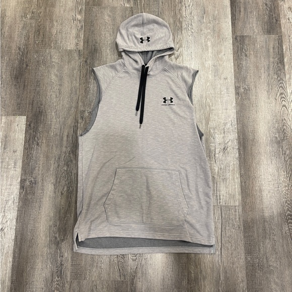 Under Armour Shirts Mens Under Armour Sleeveless Hoodie Xl Gray Poshmark